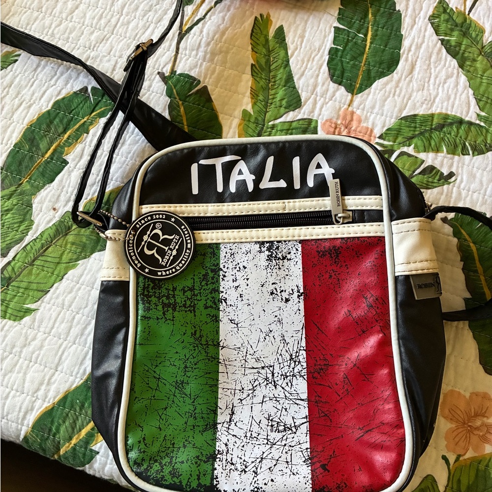 Italia Flag Crossbody Bag - Black/Green/White/Red